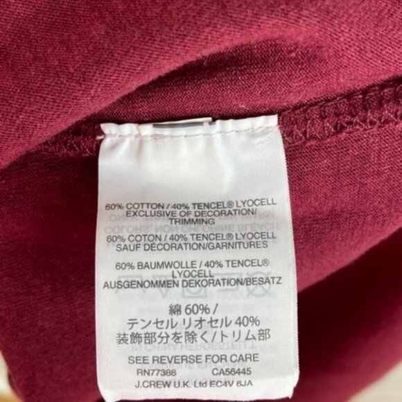 J. Crew Red Embroidered Tie-Neck Boho Top Size Small Hippie Peasant Blouse Bell - Picture 5 of 7